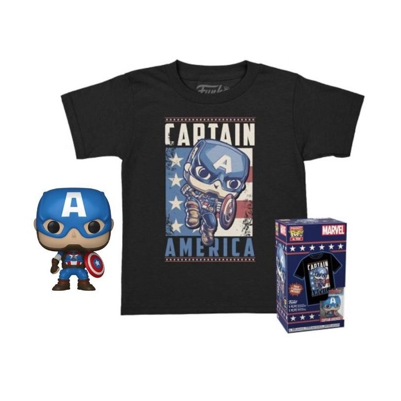 MARVEL - Pocket POP - Captain America + T-shirt (L) 