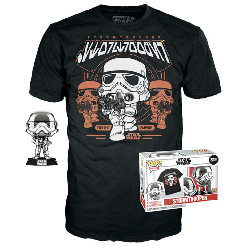STAR WARS - POP N° 296 - Stormtrooper "Chrome" + T-shirt (M) 