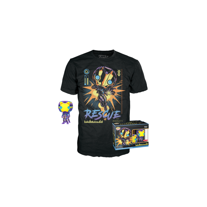MARVEL - Booble Head POP N° 480 - Rescue Blacklight + Tee (S) 