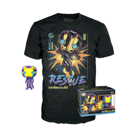 MARVEL - Booble Head POP N° 480 - Rescue Blacklight + Tee (S) 