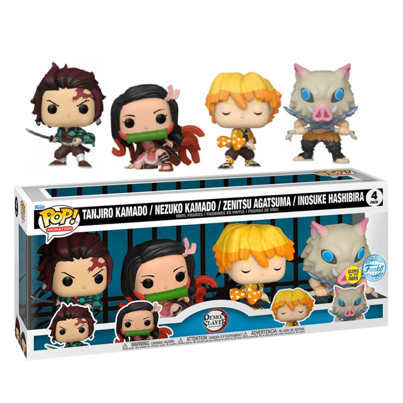 DEMON SLAYER - Saison 1 - 4 Pack Funko Pop GITD SPECIAL EDITION 