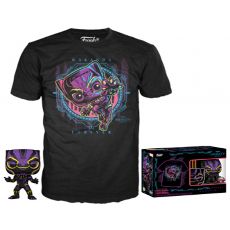 MARVEL- POP N° 891 - Black Panther Black Light SE + T-shirt (L) 