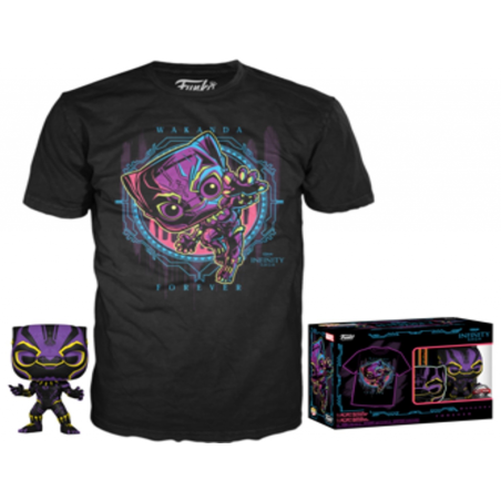 MARVEL- POP N° 891 - Black Panther Black Light SE + T-shirt (L) 