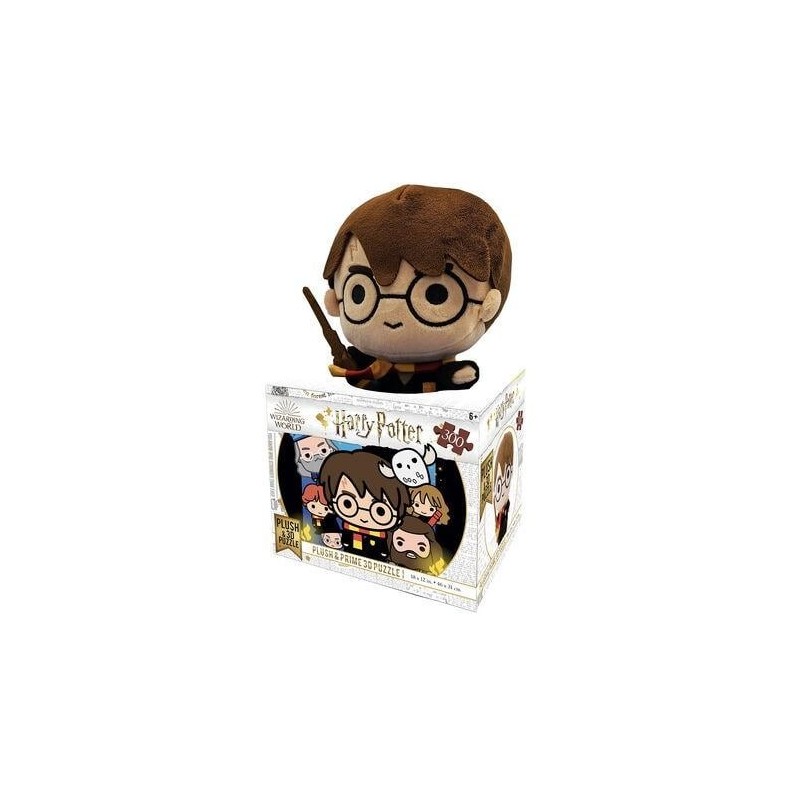 HARRY POTTER - Puzzle lenticulaire 3D 300P '31x23cm' & peluche Harry 