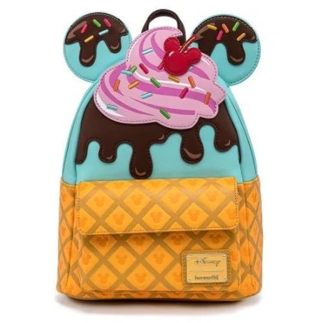 DISNEY - Mickey & Minnie Ice Cream - Sac à dos LoungeFly '23x25x10' 