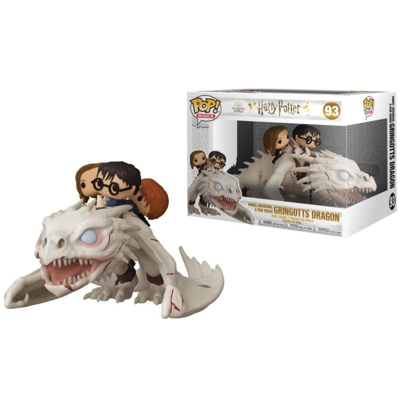 HARRY POTTER - Pop Rides Super DLX N° 93 - Harry, Ron, Hermi. w/Dragon 