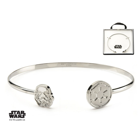 STAR WARS - Women's Stainless Steel Stormtrooper Cuff Bangle Bracelet 