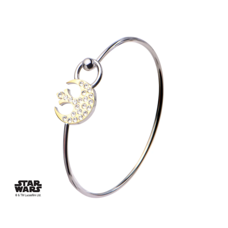 STAR WARS - Rebel Alliance Symbol with Clear Gem Bangle Bracelet 
