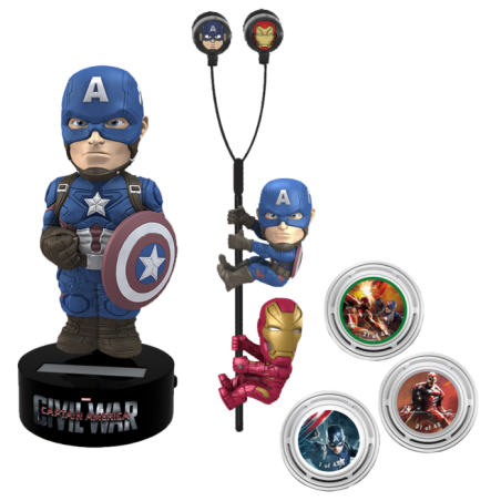 MARVEL - GIFT Set Body Knocker Scalers Hubsnaps - Captain America 