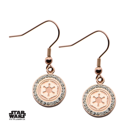 STAR WARS - Stainless Steel Gold P Empire Symbol Hook Dangle Earrings 