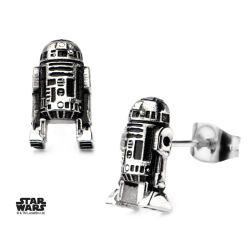 STAR WARS - Stainless Steel R2D2 3D Cast Stud Earrings 