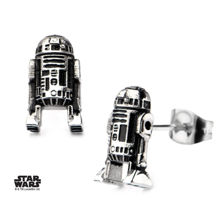STAR WARS - Stainless Steel R2D2 3D Cast Stud Earrings 