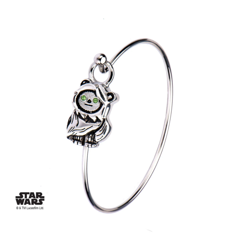 STAR WARS - Women's Stainless Steel 3D Ewok Bangle Bracelet 