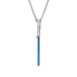 STAR WARS - Stainless Steel Blue Lightsaber Pendant Necklace 