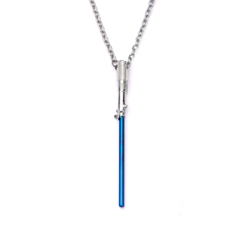 STAR WARS - Stainless Steel Blue Lightsaber Pendant Necklace 