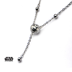 STAR WARS - Woman's Stainless Steel 3D Death Star Necklace 