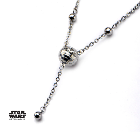 STAR WARS - Woman's Stainless Steel 3D Death Star Necklace 