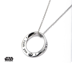 STAR WARS - Stainless Steel I KNOW I LOVE YOU Mobius Necklace Pendant 