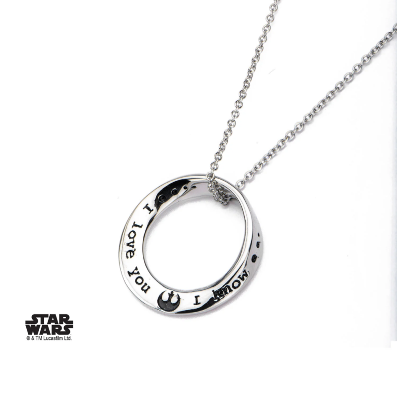 STAR WARS - Stainless Steel I KNOW I LOVE YOU Mobius Necklace Pendant 