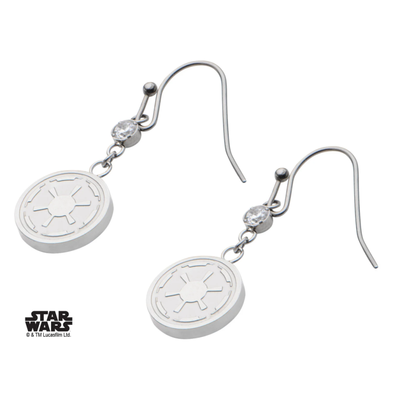 STAR WARS - Women's Stainless Steel Empire Symbol Hook Dangle Earrings 