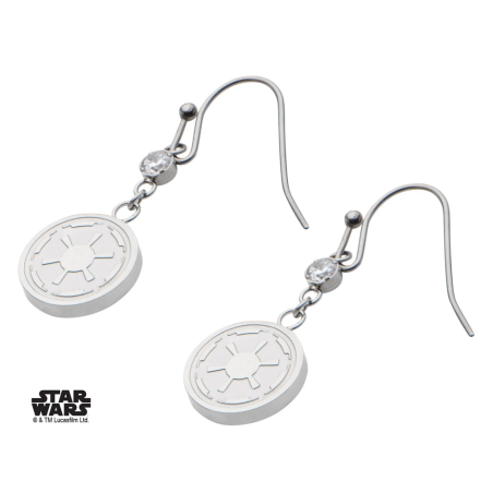 STAR WARS - Women's Stainless Steel Empire Symbol Hook Dangle Earrings 