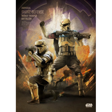 ROGUE ONE KEY FORCES - Magnetic Metal Poster 45x32 - Scarif Trooper 