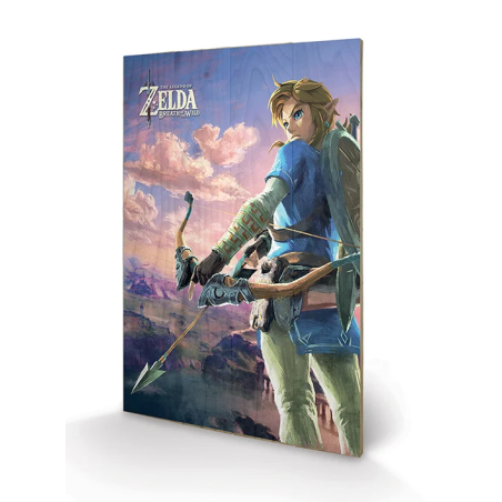 ZELDA BREATH OF THE WILD - Hyrule Scene - Impression sur bois 40x59cm 