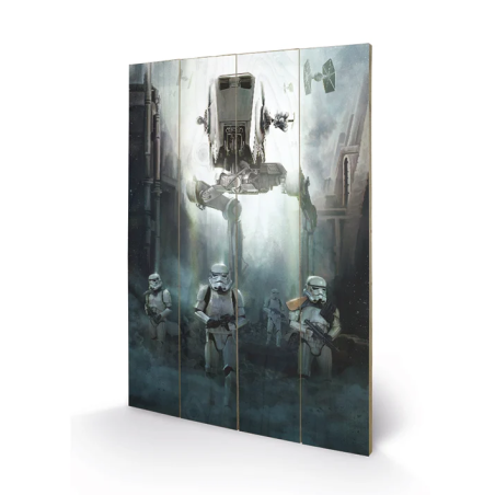 STAR WARS ROGUE ONE - Stormtrooper Patrol - Impression sur bois 40x59c 