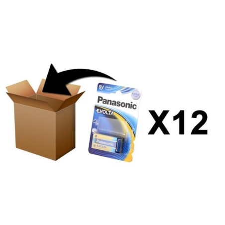 PANASONIC - Piles Alcaline Evolta 9V-6LR61 X 1 - Boite 12 pces 