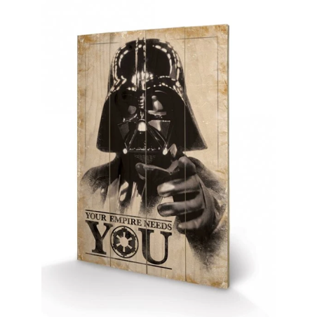 STAR WARS - Your Empire Needs You - Impression sur bois 40x59cm REPROD 
