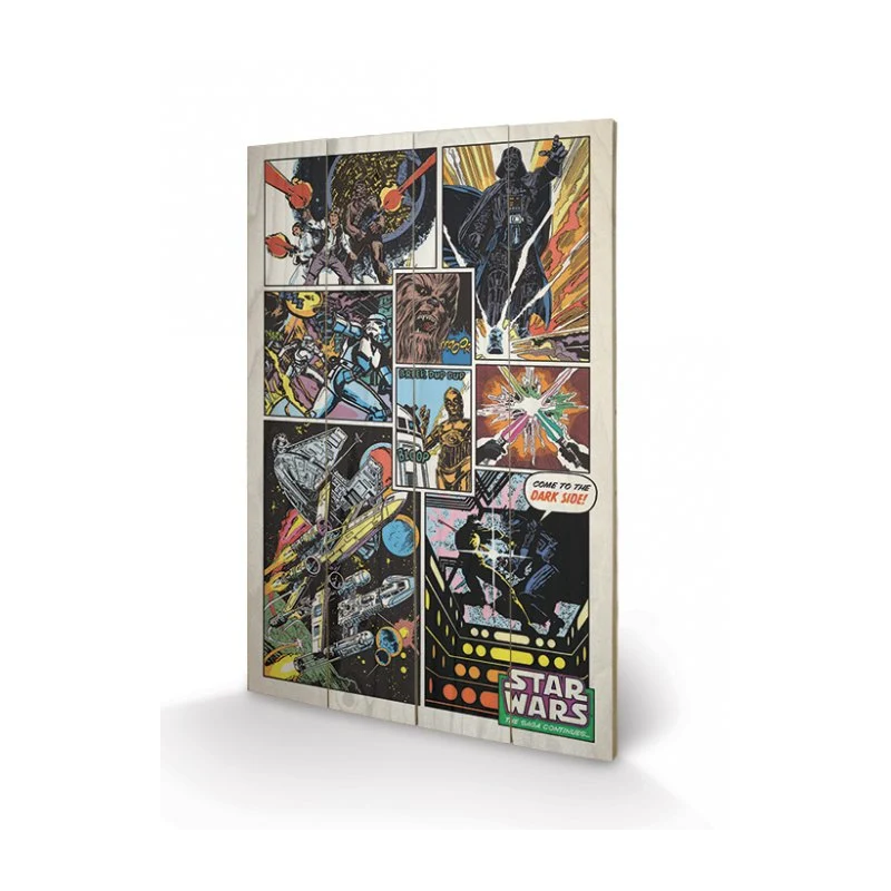 STAR WARS - Retro Comic - Impression sur bois 40x59cm 