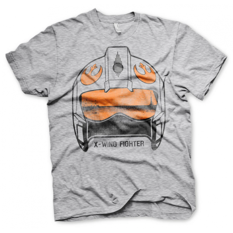 STAR WARS - T-Shirt X-Wing Fighter Helmet - H.Grey (XL) 