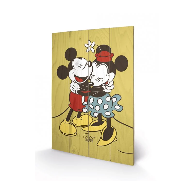 DISNEY - Mickey & Minnie Mouse True Love - Impression sur bois 40x59cm 