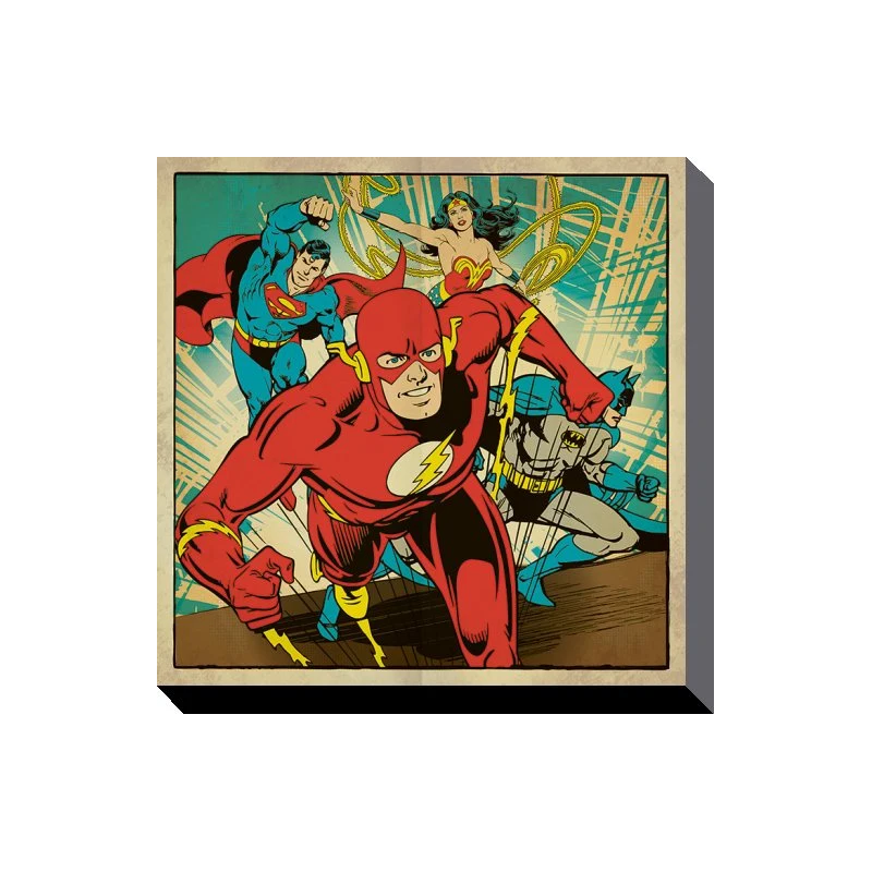DC COMICS - Canvas 40X40 '38mm' - Heroes Together 