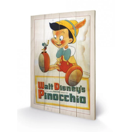 DISNEY - Pinocchio Conscience - Impression sur bois 40x59cm 