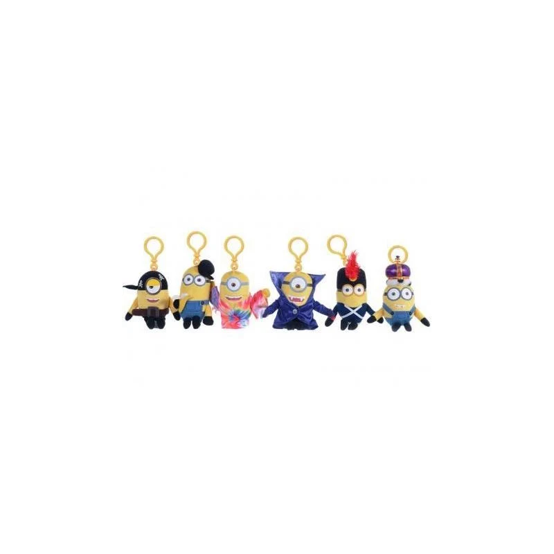 MINIONS - Keychain Plushies 14 cm - New Movie Costume - Pack de 6 