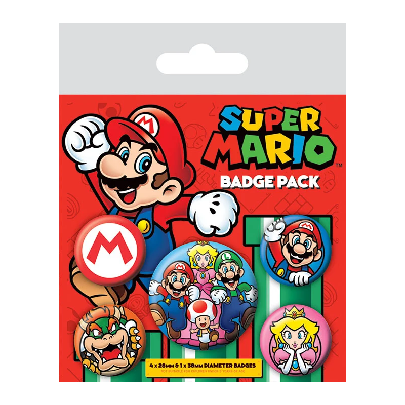 NINTENDO - Pack 5 Badges - Super Mario 