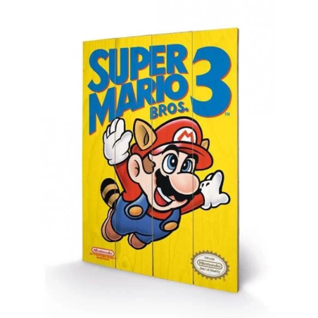 NINTENDO - Super Mario Bros 3 - Impression sur bois 40x59cm 