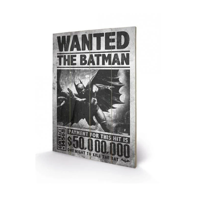 BATMAN - Wanted - Impression sur bois 40x59cm 