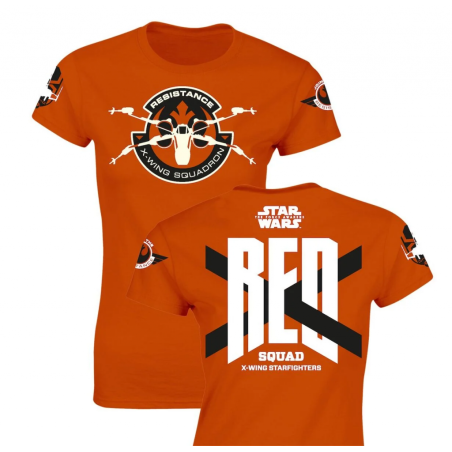 STAR WARS 7 - T-Shirt Red Squad GIRLS - Orange (S) 