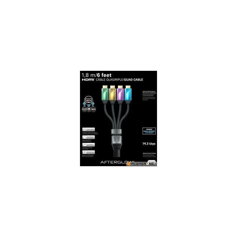 PDP - Afterglow - Cable HDMI Quadriple 1.80 M - GREEN/ORAN./PURP./BLUE 