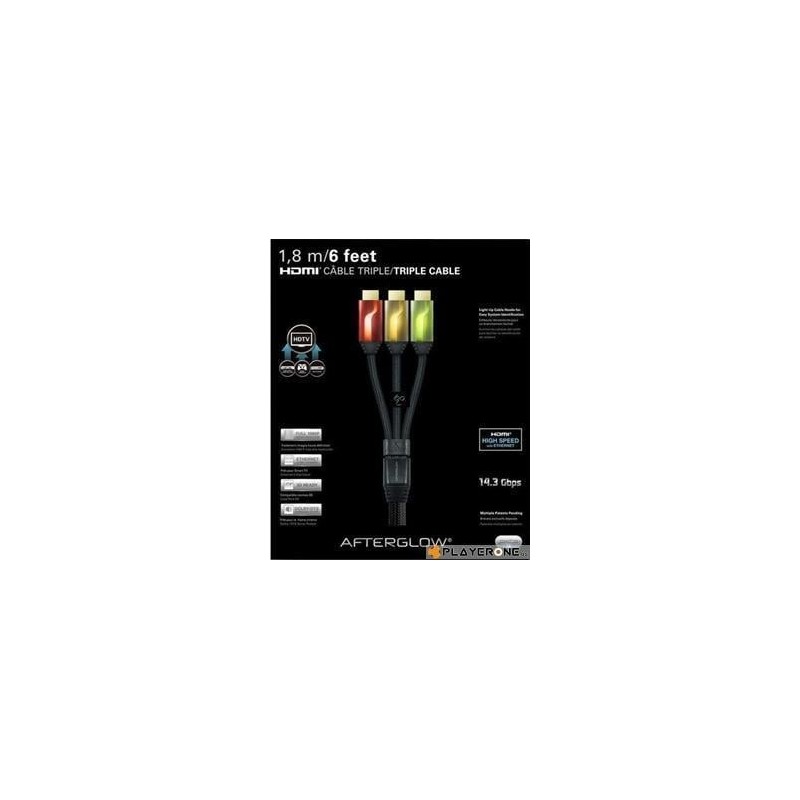 PDP - Afterglow - Cable HDMI Triple 1.80 M - RED/ORANGE/GREEN 