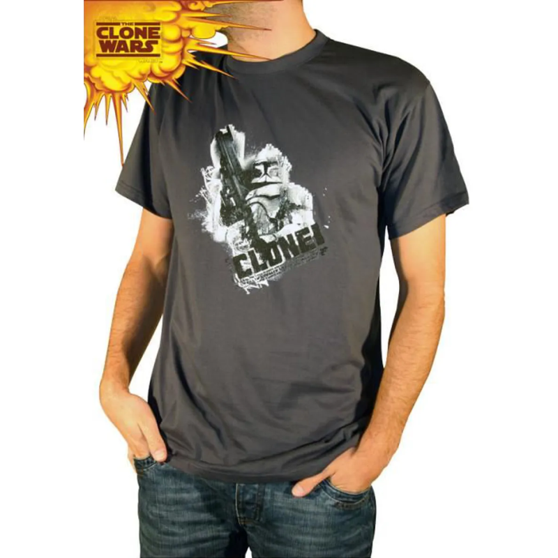 STAR WARS CLONE WARS - T-Shirt Clone With Gun (S) 