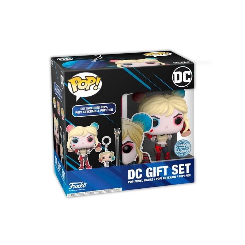 DC COMICS - Exclusive Box - POP Harley Quinn - Keychain - Pop Pen 