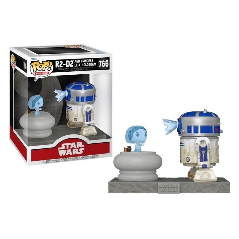 STAR WARS - POP Deluxe N° 766 - R2-D2 avec Hologramme Princesse Leia 