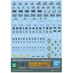 GUNDAM - GUNDAM DECAL 30 - HGUC Multiuse Earth Federation 1 