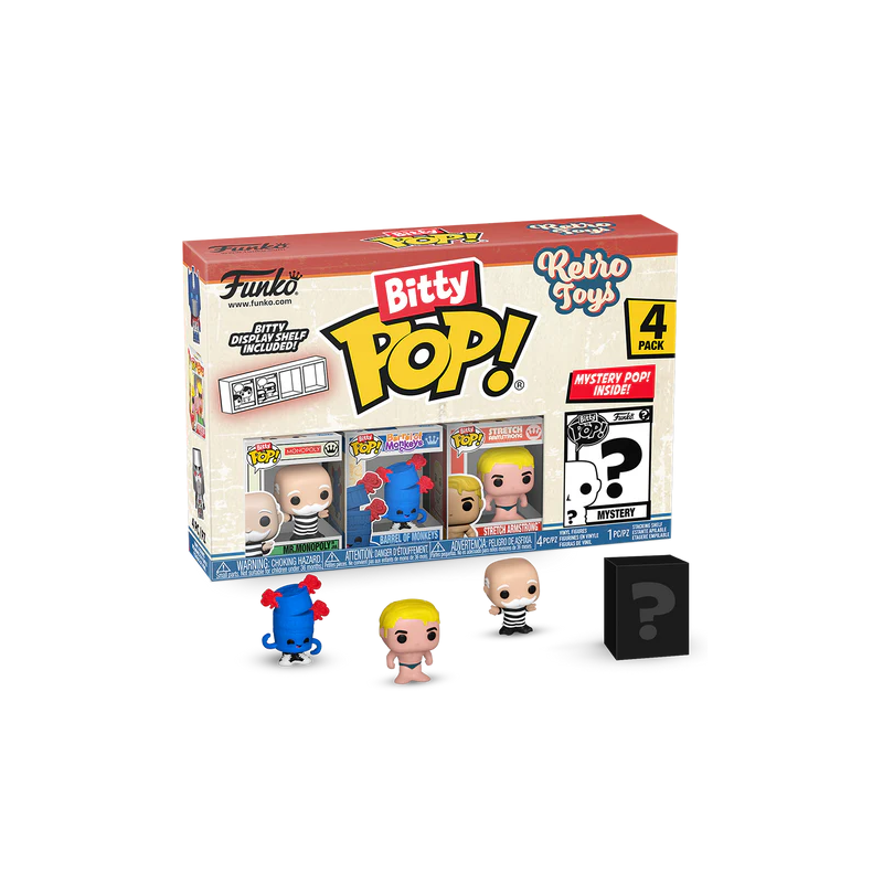 RETRO TOYS - Bitty Pop 4 Pack 2.5cm - Mr Monopoly 