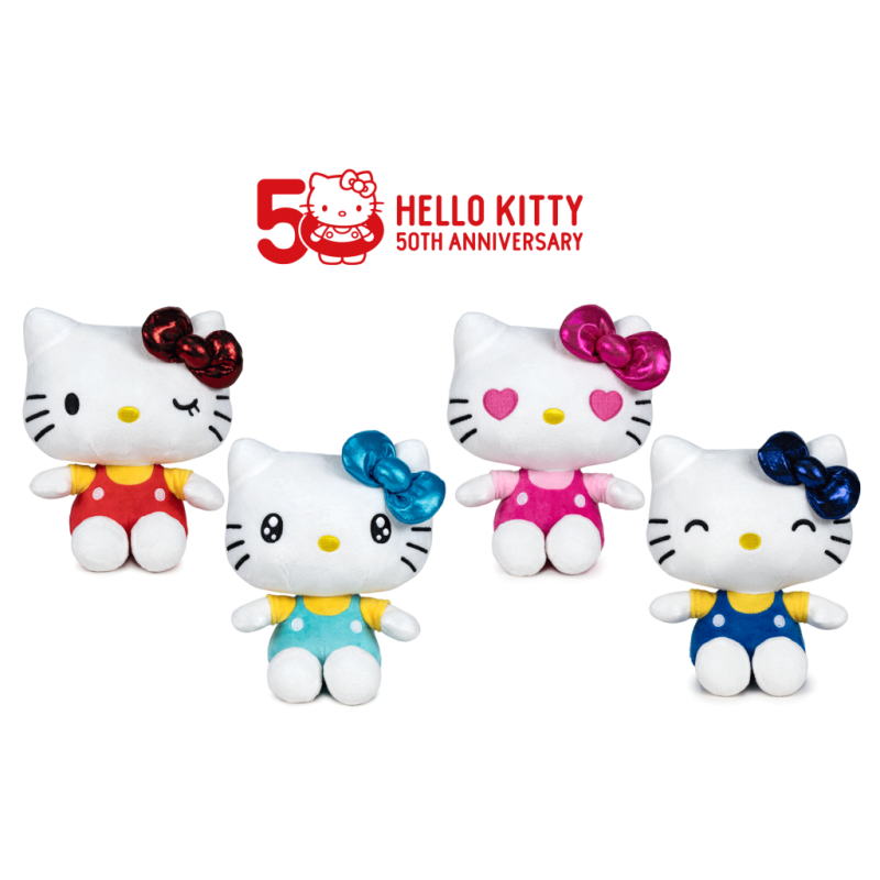 HELLO KITTY - Assortiment de 12 Peluches - 4 Modèles - 16cm 