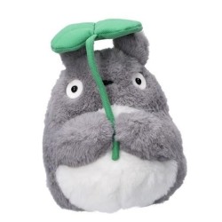 MON VOISIN TOTORO - Totoro Gris avec feuille - Peluche Nakayoshi 2