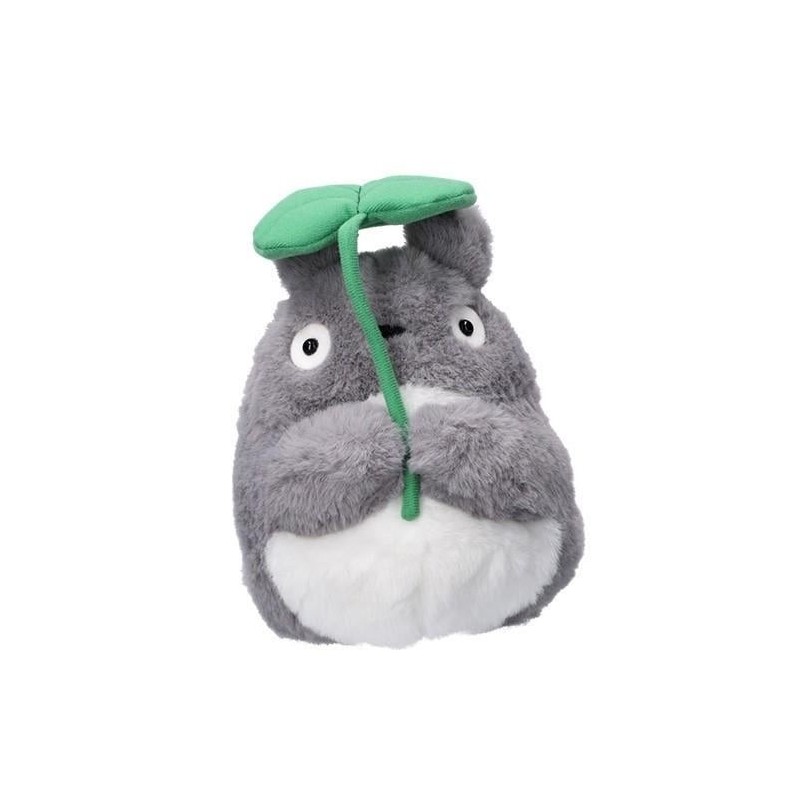 MON VOISIN TOTORO - Totoro Gris avec feuille - Peluche Nakayoshi 